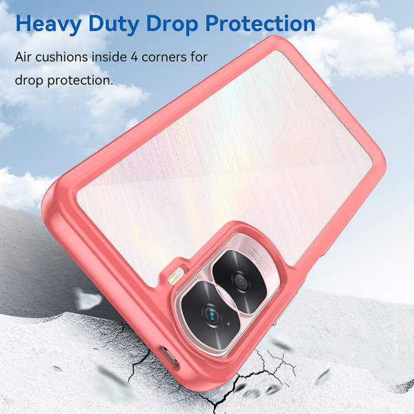 For Honor 90 Lite 5g / X50i 5g Tpu+akryl Mobiltelefon cover Klart skyddande stötsäkert case Red