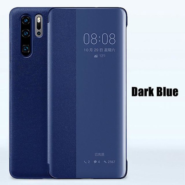 För Huawei Huawei P30pro Flip Window Mate20 Smart Sleeping Phone Cover dark bleu P30Pro
