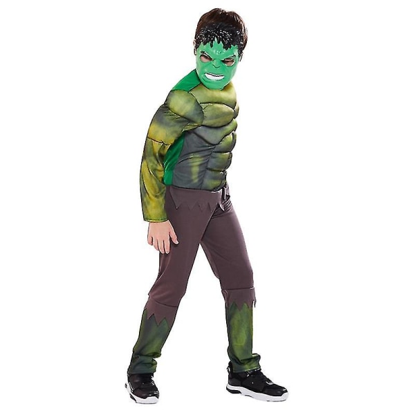 Den fantastiska Hulk-dräkten för vuxna Halloween rollspel som bärs med huvudbonader i ett stycke