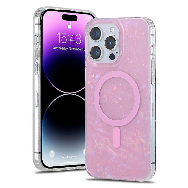 Magsafe- case kompatibelt med Iphone 15 Pro Max, skalmönster Soft Tpu Stötsäkert cover för kvinnor tjej Pink For iPhone 15 Pro Max