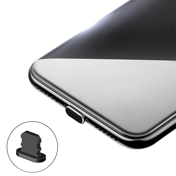 4st Lämplig för Iphone Apple Mobiltelefon USB Laddningsport Dust Plug Black 4PCS