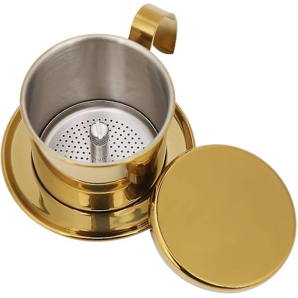 Vietnamesisk kaffefilterhållare - Kaffefiltermaskin i guld (10 x 8 cm) null none