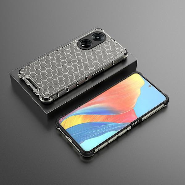 För Oppo A98 5g Anti-dropp phone case Tpu+pc Honeycomb Texture Cover Black