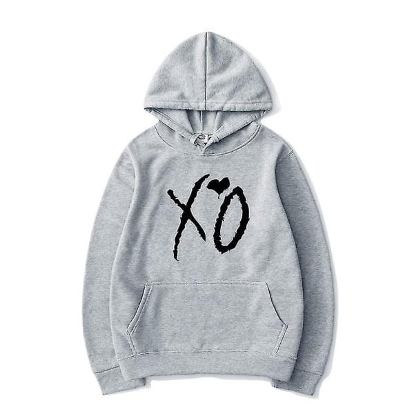 The Weeknd Printed huvtröjor Xo Mode Print Huvtröja Herr Kvinnor Harajuku Hip Hop Pullover Hoodie Toppar Light Grey 01 XL