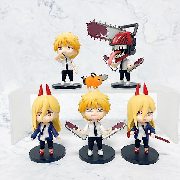 2022 Ny motorsågsman Denji Power Action figurer Anime figur Motorsågsman Power figurin för barn Leksaker Julklappar C 2 pcs9