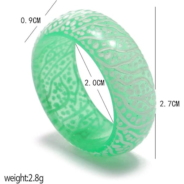 Glow Rings In The Dark Rosa Grön Blå Venus Orb Ring Ringar För Kvinnor Män Flickor Trendiga Resin Glow Ring Akryl Estetiska Ringar För Pojkar Söt Green 8