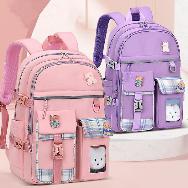 Nytt mode tjejer vattentäta skolväskor för lätta barn ryggsäck skolväska utskrift barn skolryggsäckar mochila Black