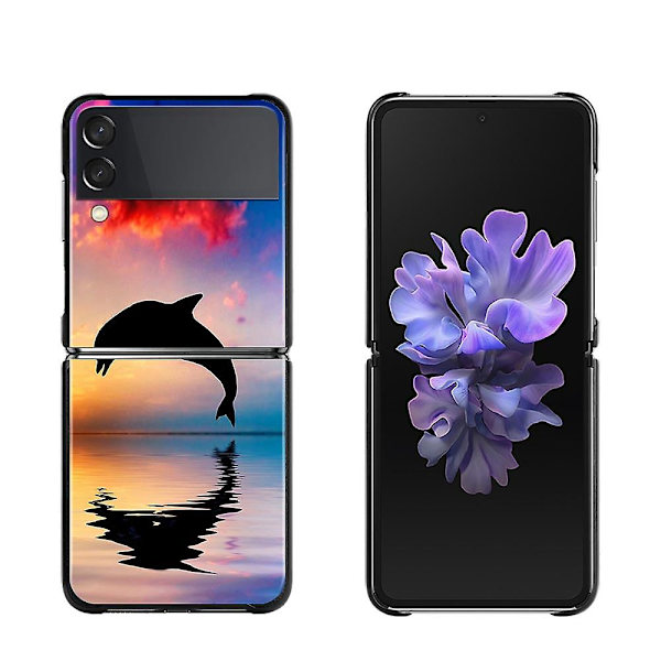 Phone case Styvt stötsäkert case för Samsung Galaxy, söta, marina djur, delfiner For Z Flip3 5G