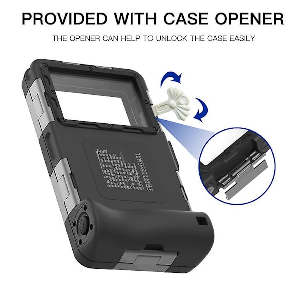 8 alternativ Dykning Phone case 15m Undervattensvattentätt cover för simning Snorkling black second generation