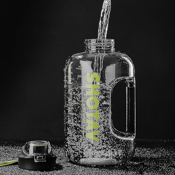 2 liters vattenflaska med sugrör Stora bärbara reseflaskor för träning Sport Fitness Cup med tidsskala Fda gratis pink 2500ml none