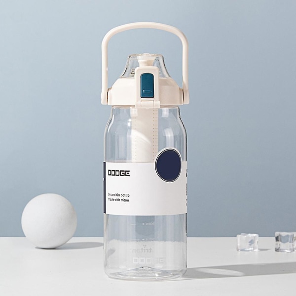 Vattenflaska - Läckagesäkra Bpa-fria vattenflaskor, låsfunktion och fällbart lock, dricksvattenkoppar White 1000ml