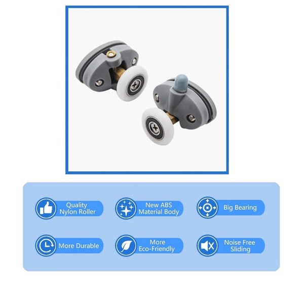Duschdörr Löparhjul, Abs Plastrullar Skjutdörrsrullar För Duschkabin Badrumshjul (hs) null none