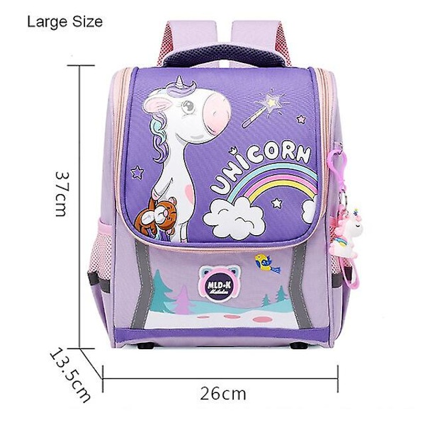Söt dinosaurie barn grundskoleryggsäck 1 årskurs sac a dos pack pojkar tecknade skolväskor för barn väskor mochila hombre Large dark purple none