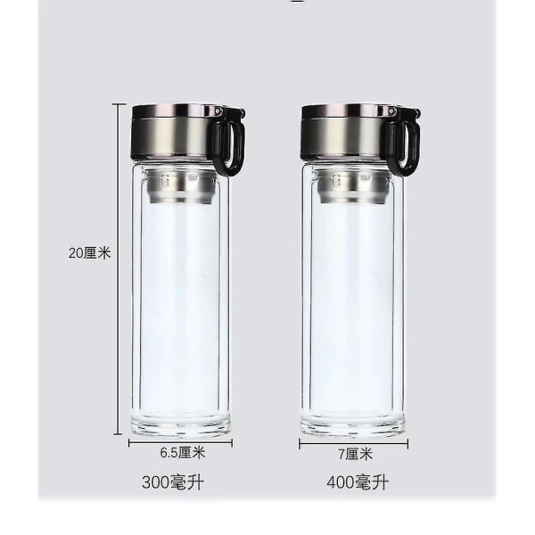 Transparent vattenglaskopp Intelligent temperaturdisplayflaska med tesil 320