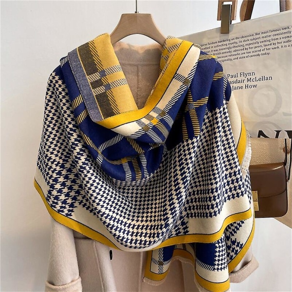 Tjock Vinter Dam Scarf 2022 Ny Design Lyxmärke Pläd Sjal Wraps Cashmere Pashmina Halsdukar Bufanda Kvinnliga Filt Stoles WYT285 1