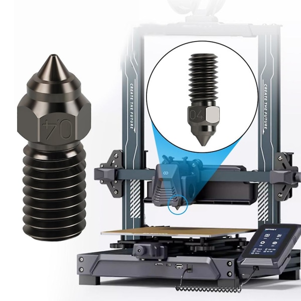 0,4 mm M6 härdat stål, högtemperaturmunstycke för Elegoo Neptune 4 Brass nozzle