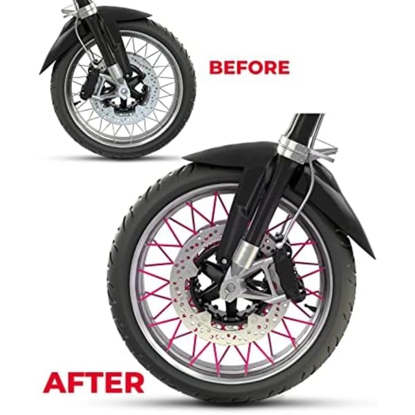 KEMIMOTO Dirt Bike Ekerskydd 72st, Universal Pipe Trim för 8&#34;-21&#34; Hjul, ekerfälglindningar för Dirt Bike, Motocross, Bike, Bicyc Pink