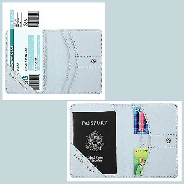 Cover, Pu-läder case Organizer för pass, visitkort, kreditkort, boardingkort (blå plånbok) null none