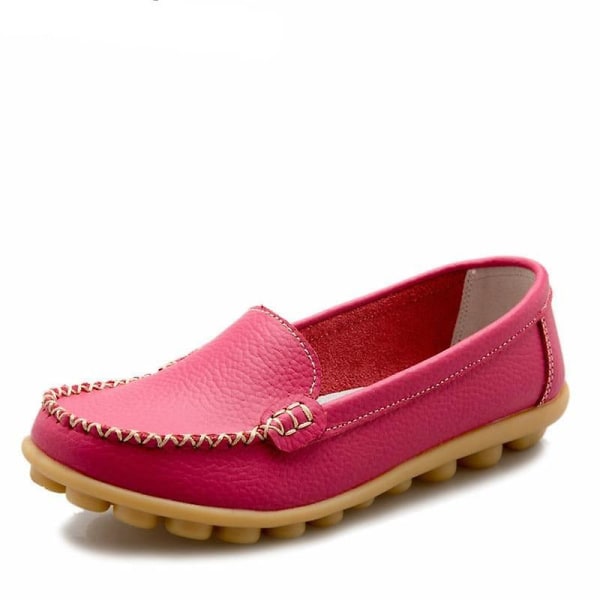 Äkta läder, mockasiner, damskor Rose Red 13