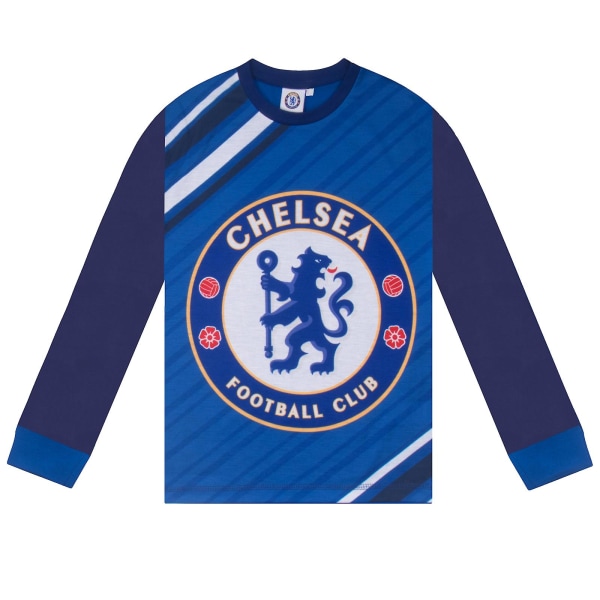 Chelsea FC Boys Pyjamas Long Sublimation Kids OFFICIELL Fotbollspresent Royal Blue 13-14 Years