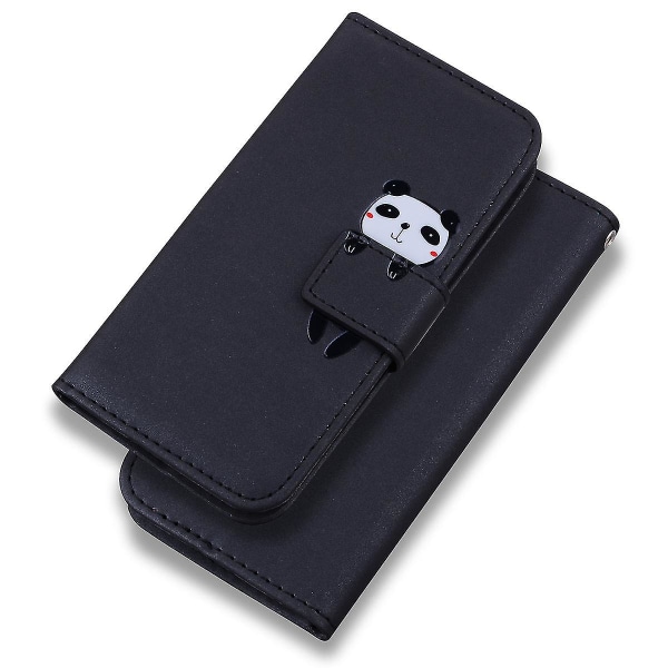 Bear Pattern Phone case för Sony Xperia L3 med korthållare, rem, Pu-lädermaterial, plånboksfunktion, hörnfallskydd Black