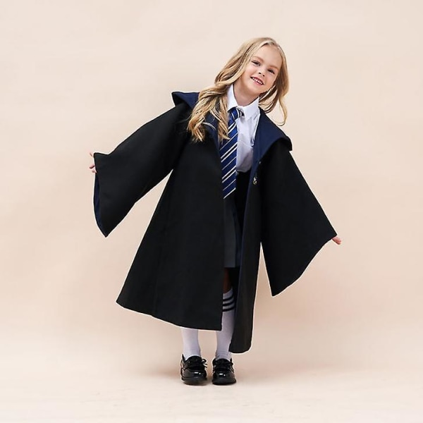 Barn Pojke Tjej Trollkarl Harry Potter Fancy Dress Kappa Kostym Cosplay Halloween Kostym Karneval Kostym blue 125cm(5-6 Years)