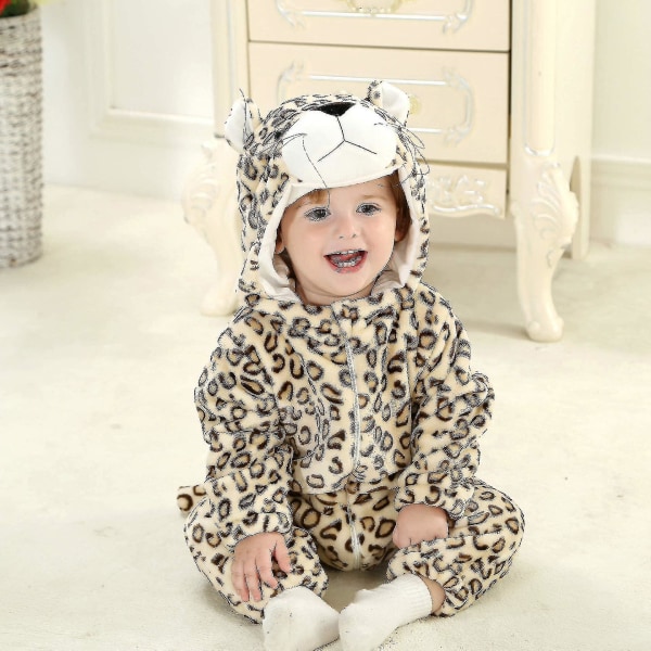 Småbarnsdinosauriedräkt Söt huvadräkt för barn Halloween 18 24 Months Leopard