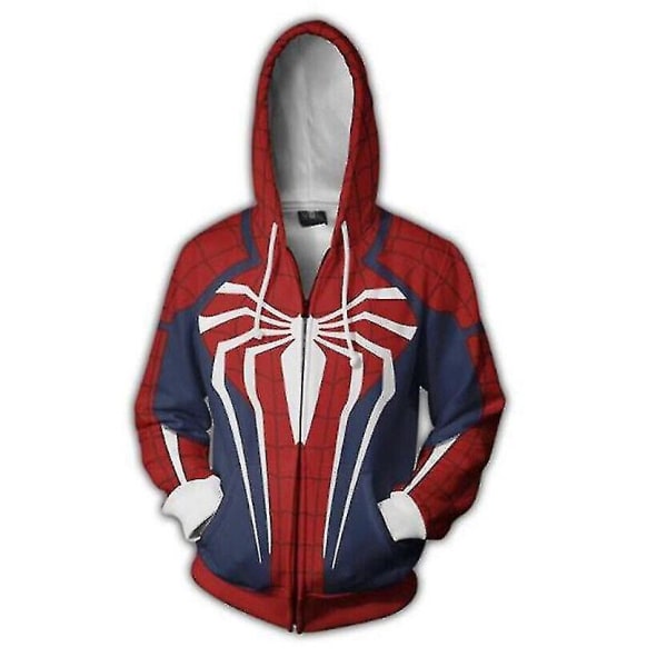 Vuxna 3d- printed Spider-man sweatshirts Toppar Jacka Kappa Huvtröja Kostym A2