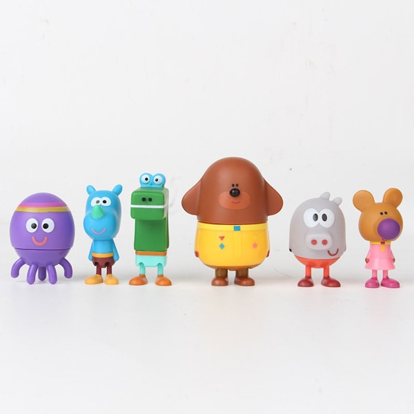 6 Hey Duggee Actionfigurer Leksaksuppsättning Purple none