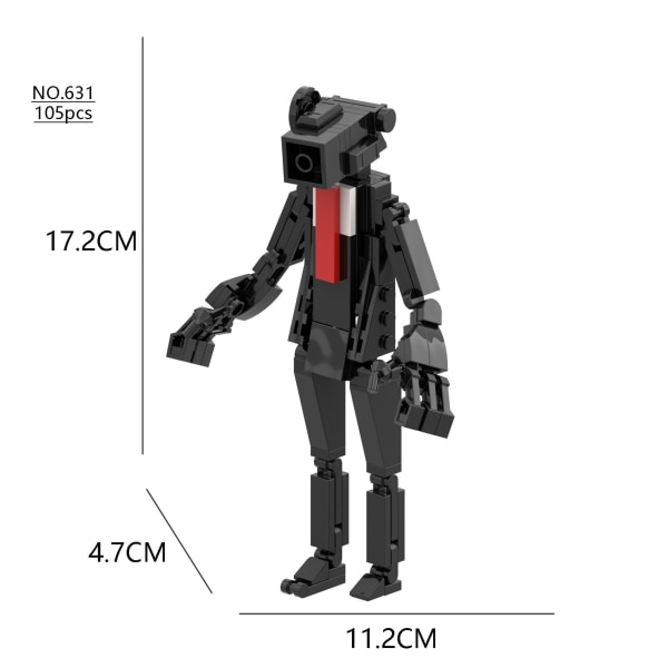 Monitor vs Toilet Man's Building Block Toy Model Handgjord Old camera leader