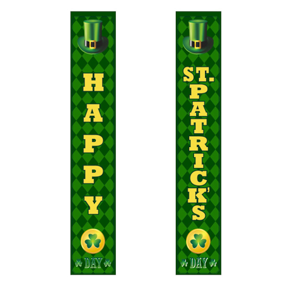 2st/ set Patricks Day dekorationer för ytterdörr Irish Shamrocks dörrgardinhängande banderoller för hem utomhus inomhus väggdekoration 1004