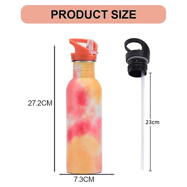 750 ml enlagers kopp i rostfritt stål med sugrör, vattenflaska för utomhussport, bärbar vattenkopp style3