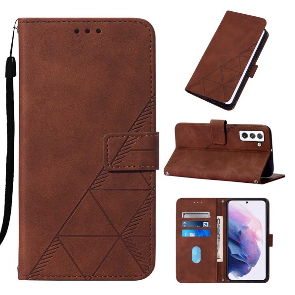 Phone case för Galaxy S22 Plus/S22+ 5G cover, Allytech avtagbar handledsrem Flip Stand Korthållare Magnetlås Slim Fit Scratch brown