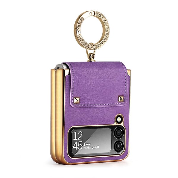 Lämplig för Samsung Zflip4 Samsung Phone Case Folding Ring Case Purple