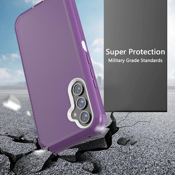TASHHAR Samsung Galaxy A54 5G case med bältesklämma hölster Militärklass Heavy Duty 3 i 1 Stötsäker rustning Robust Hållbar för Galaxy A54 5G purplewhite