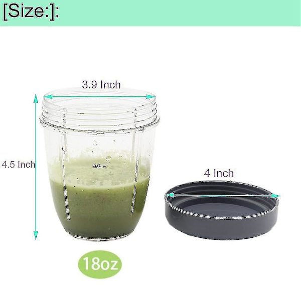 Blender och platta lock ersättningsdelar kompatibla med Nutribullet, 2 st null none