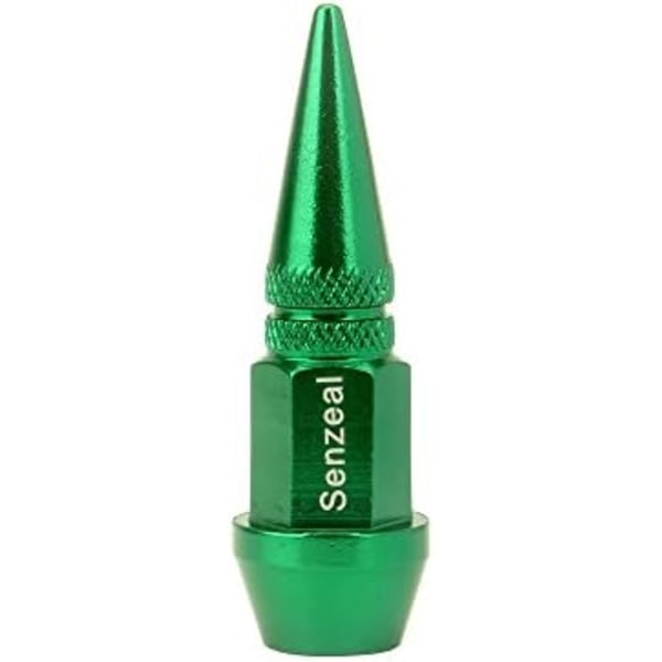 Senzeal 4X Long Impale Spike Style Polerad Aluminium Däck Ventil Kopplar Röd Green-46mm