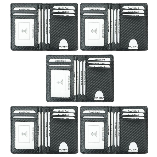 Ultratunn plånbok - den enklaste dubbelvikbara plånboken med RFID-korthållare med ID-kortsfönster null none