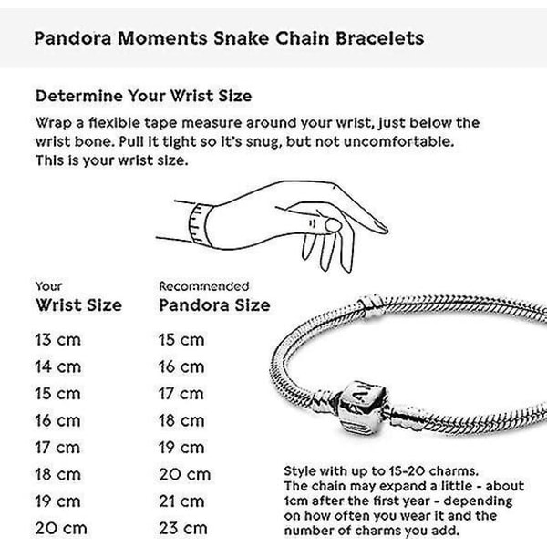 Pandora Moments Dam Sterling Silver Iconic Snake Chain Armband For Charms 16cm