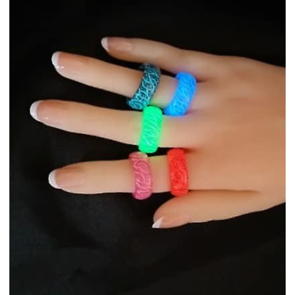 Glow Rings In The Dark Rosa Grön Blå Venus Orb Ring Ringar För Kvinnor Män Flickor Trendiga Resin Glow Ring Akryl Estetiska Ringar För Pojkar Söt Green 8
