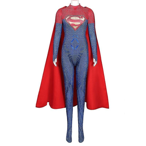Superhjälte Supergirl Cosplay Dräkt Halloween Zentai Kappkostym För Barn Vuxen 100