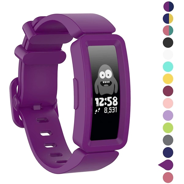Kompatibel med Fitbit Ace 2 band för barn 6+, mjukt silikonarmband Tillbehör Watch , färgglada sportarmband F