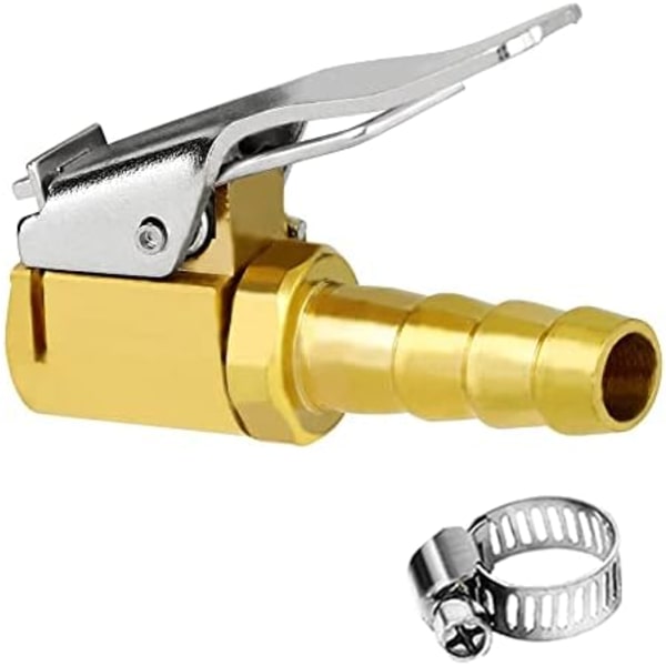 Joywayus däckpumpventil 1/4&#34; Open Flow Air Chuck med låskoppling och klämma i rostfritt stål 1\/4 2PCS