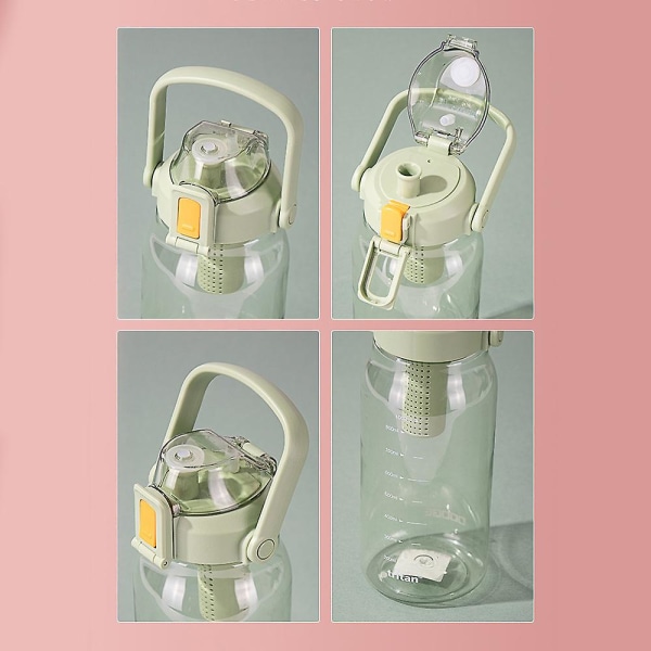 Vattenflaska - Läckagesäkra Bpa-fria vattenflaskor, låsfunktion och fällbart lock, dricksvattenkoppar White 1000ml