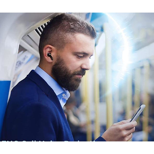 True Wireless Earbuds, bluetooth hörlurar Touch Control med bärbart case Black none