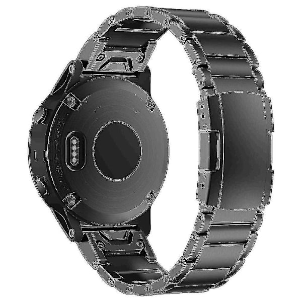 För Garmin Tactix 7 Pro / Fenix ​​7x / Fenix ​​6x Pro 3 Beads Titanium Steel Armband 26mm Universal Quick Release Replacement Replacement Watch Armband - B Silver
