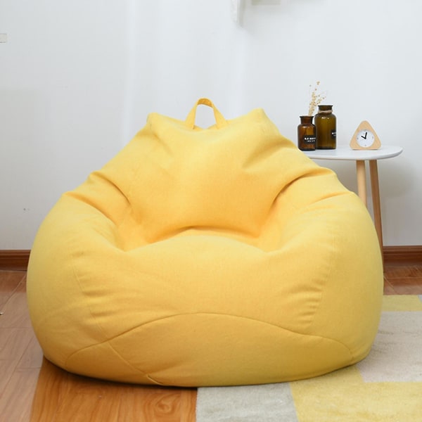 Ny extra stor sittsäcksstolar Soffa Cover inomhus Lazy Lounger För Vuxna Barn Kampanjpris Yellow 90 * 110cm