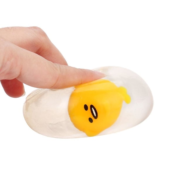 Äggklämleksak 6 cm Nyhet Klar klämbar äggulaleksaker Squishy Toys Stress relief för skojs skull null none