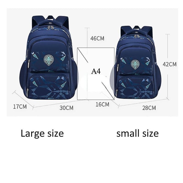 Klass 3-6 vattentät barn skolväskor pojkar grundskole ryggsäckar ortoped högstadie skolväska mochila infantil Dark blue small