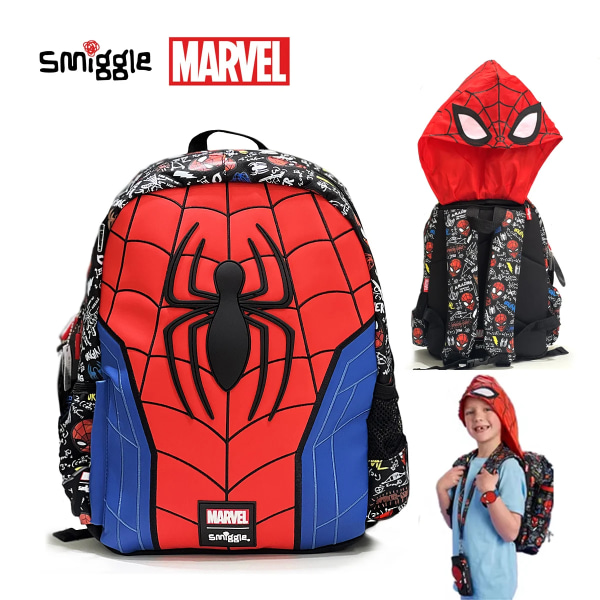 MARVEL Spider-Man-ryggsäck för barn Smiggle Wheel Skolväska Barnsäcksvagnar Väska 3-16 år Hot-såld Backpack01